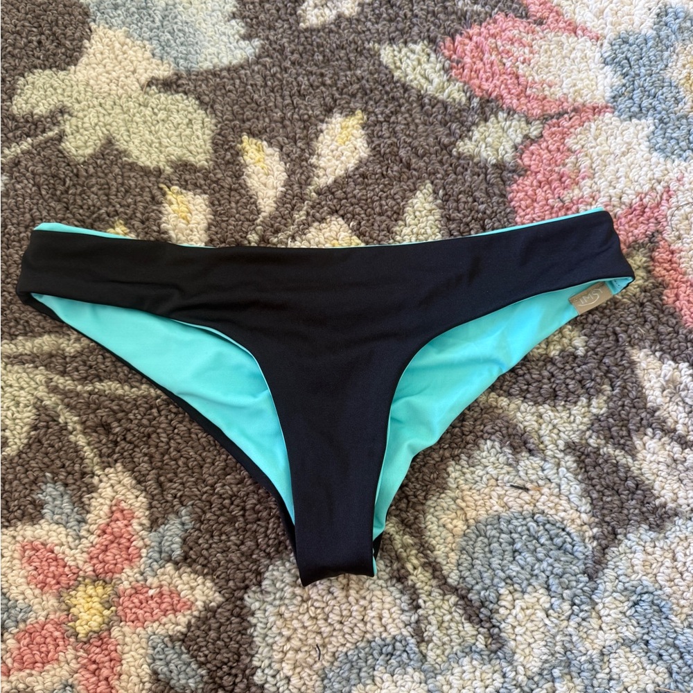 Black and Teal Bikini Bottom